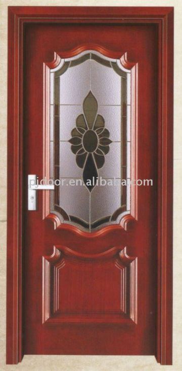 Craft glass Plain Wooden door YHWF-153