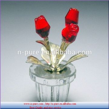 Popular red crystal rose flower for table decorations