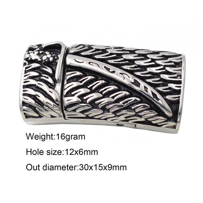 Yudan 316L Stainless Steel Magnetic Clasp for Leather Bracelet