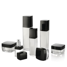Black Square Acrylic Cosmetic Bottles - 30ml, 50ml, 100ml