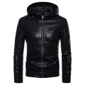 Cost-effective Men's Leather Jacket with Hood Custom