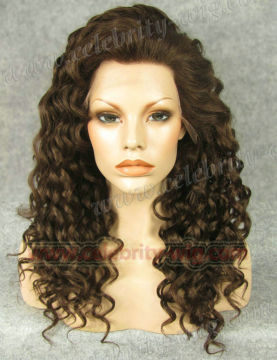 Brown Medium Length Bounce Wavy Rihanna Synthetic Wig