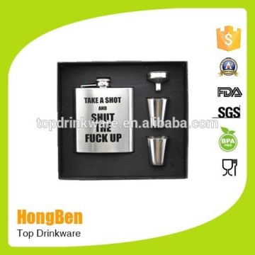 7oz stainless steel hip flask sets