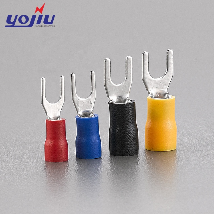 Spade terminal fork SV block plastic solder sleeve insulated cold end terminal crimp wire connectors