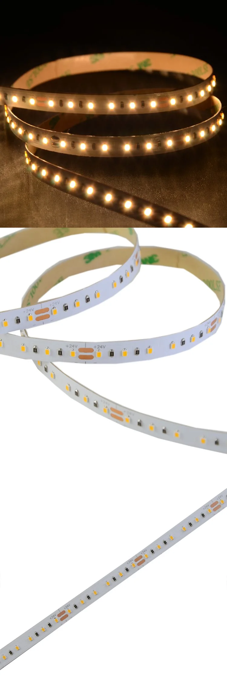 SMD2216 120LEDs/m DC24V 8mm Flexible LED Strip with Super brightness