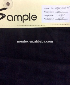 100% cotton check fabric for srping coat
