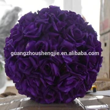 artificial silk rose ball purple rose ball wedding decor rose ball