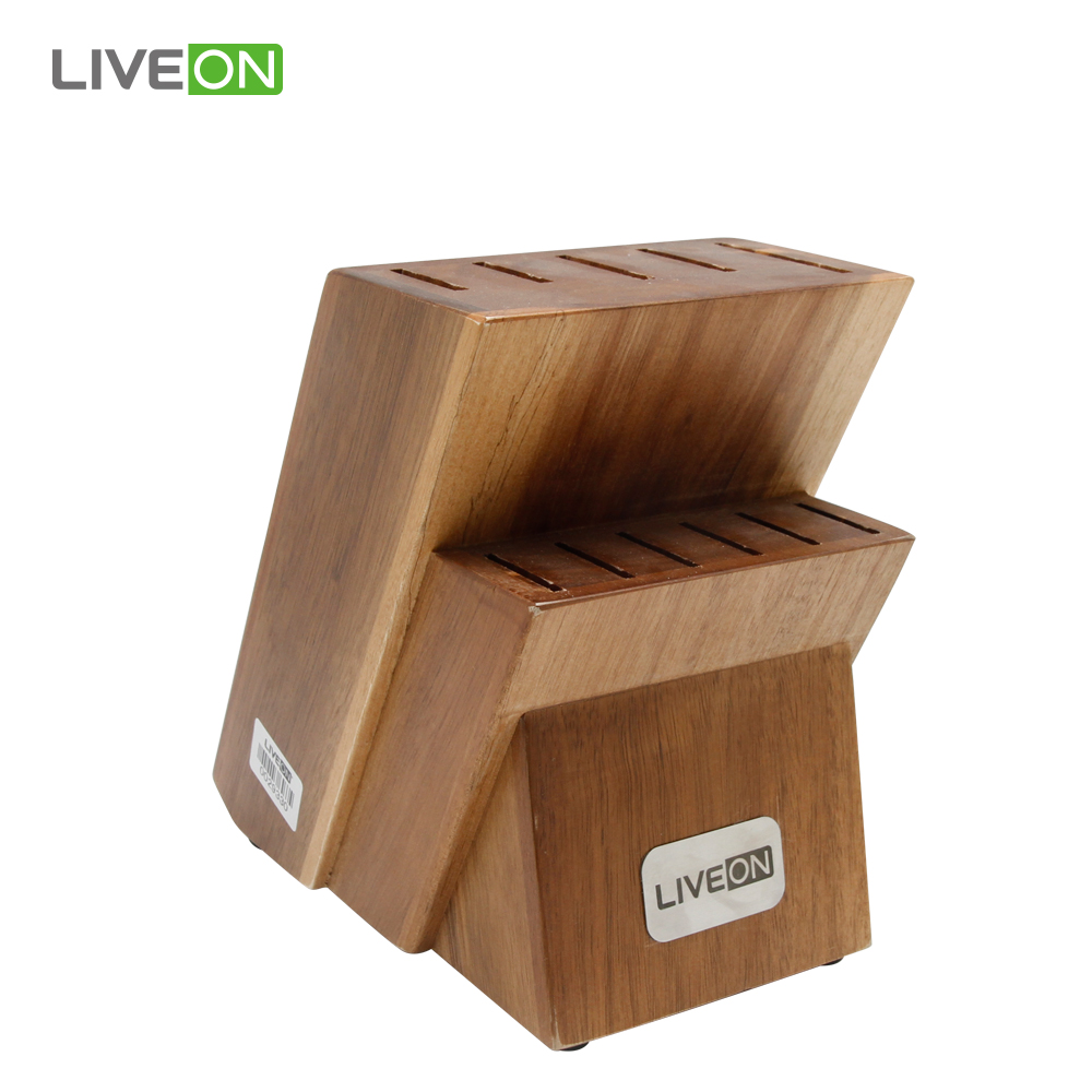 12 pcs Acacia Wooden Block Knife Set