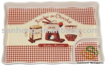 Melamine two section plate