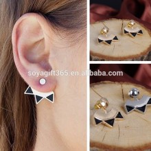 Oil Drop Triangle Metal Ear Stud Fan Shaped Earrings