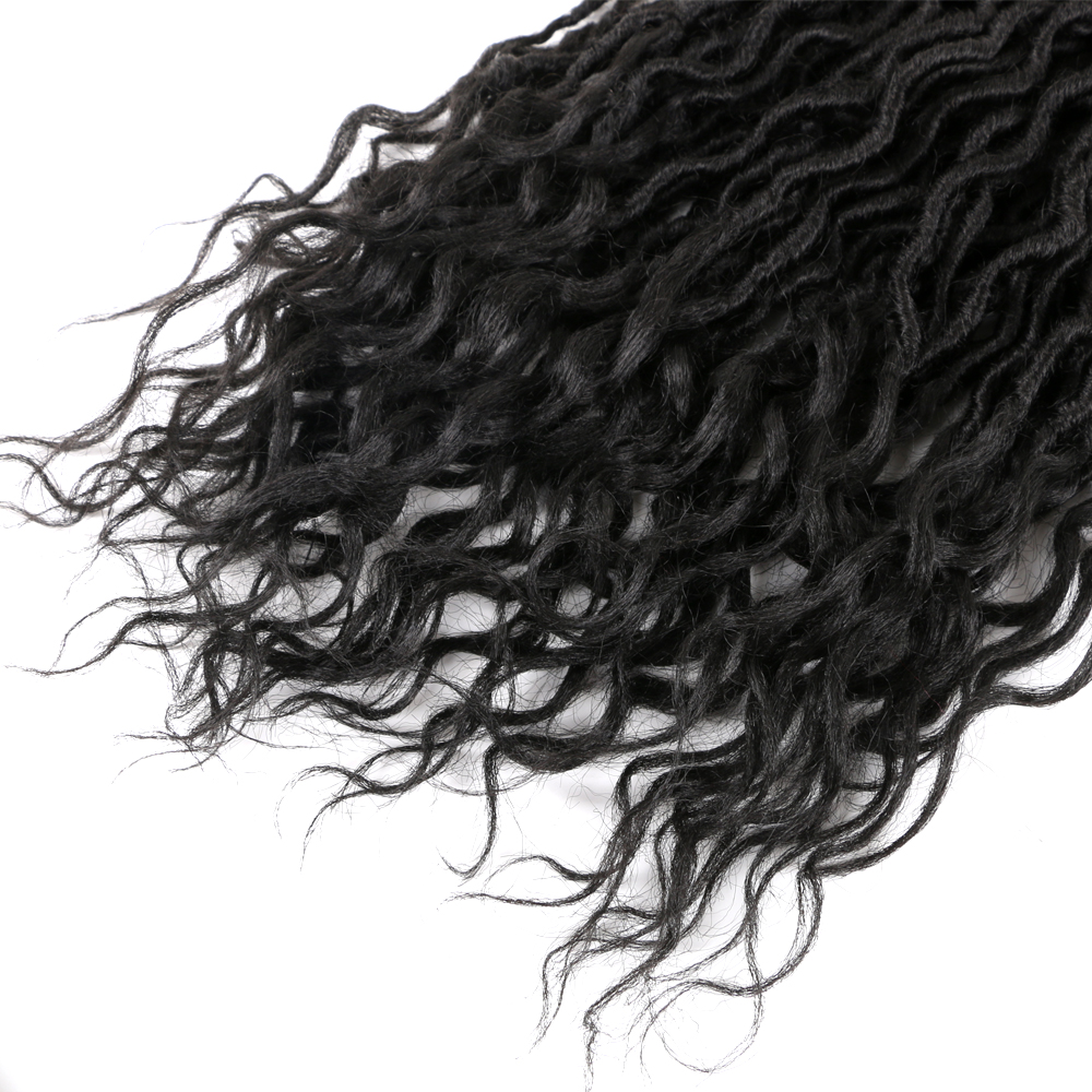 Curly Goddess Locs Crochet Hair Africa Twist Goddess Faux Locs Hair Extensions Solid And Ombre Color Synthetic Fiber Braids