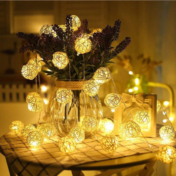 Handmade Rattan Balls Decorative String Lights