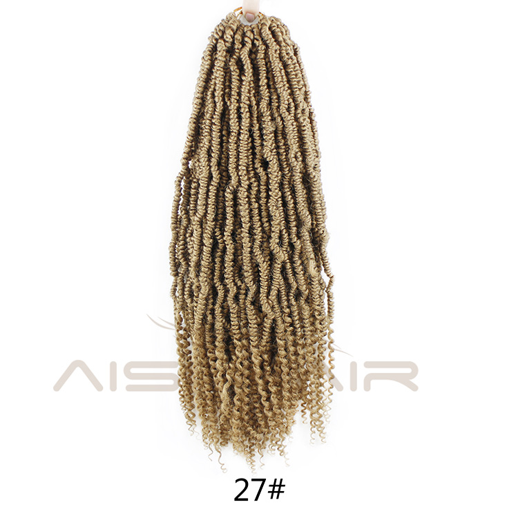 Aisi Hair 14 Inch 24 Strands Bomb Kinky Twist Crochet Hair Synthetic Fluffy Hair Extension Nubian Twist Braiding Hairpieces