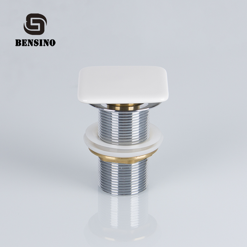 Best Sellers Drainer Pipe Bathroom Sink Drain Wash Brass Basin Waste with Ceramic Cap Bathtub Chrome Plated Push Down Pop-up