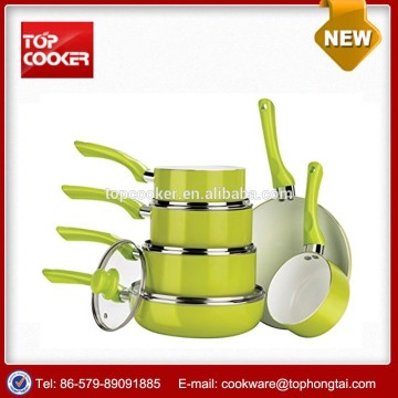 9pcs aluminum ceramic coated cookware set