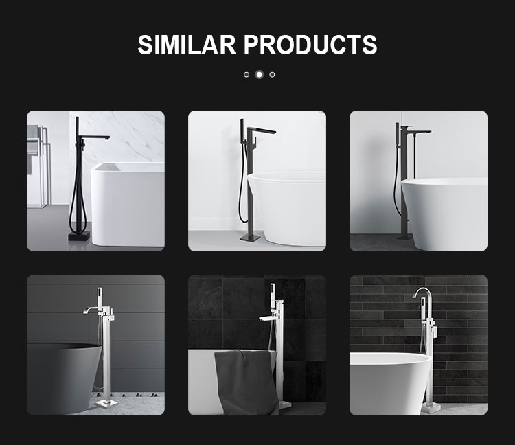 Mixer Taps Portable Stainless Steel Black Floor Mounted Waterfall Shower Freestanding Bathtub Faucet