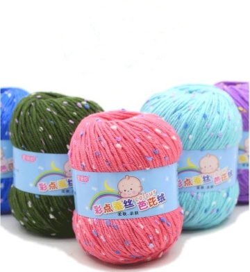 wholesale Baby Silk Milk Cotton Yarn Multi Colors Crochet Cotton Yarn Hand Knitting Yarn