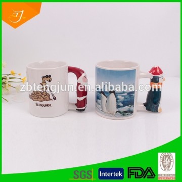 sublimation ceramic mug with special handle,ceramic mug with print