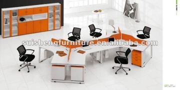 Modern and unique six seats office desk/office partition