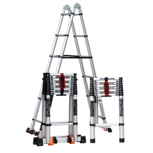Double aluminium multipurpose ladder with smart folding