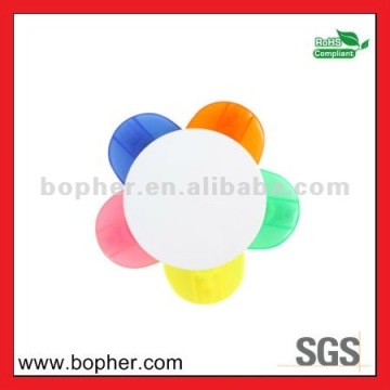 5 in 1 palstic flower highlighter pen