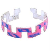 Sterling Silver 925 PINK Painted Body Piercing Jewelry Toe Ring