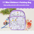 Purple DIY painting bag backpack for children