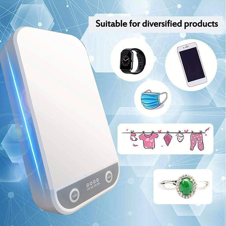Kotak Sterilisasi Cahaya UV Telefon Pengecas Tanpa Wayar