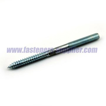 Zinc plated double head screw supplier in alibaba