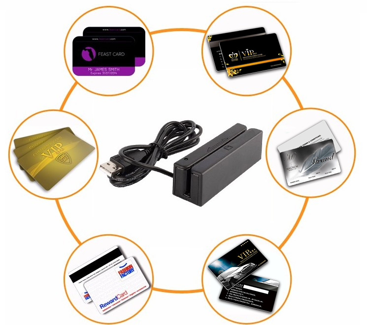 USB RS232 Interface Magnetic Card Reader Magnetic Stripe Card Reader