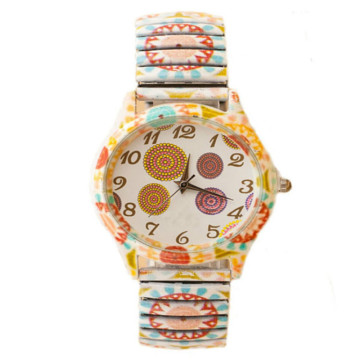 Girls Alloy Wrist Band Flower Watch