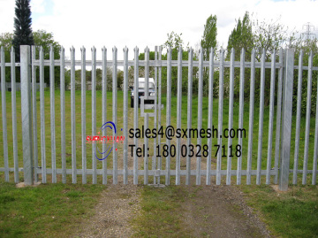 Steel Picket Fence Palisade Fence Factory / Zinc Coating Security Palisade Fence