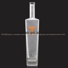 750ML Glass Liquor Bottles Square Russian Vodka Glass Bottle