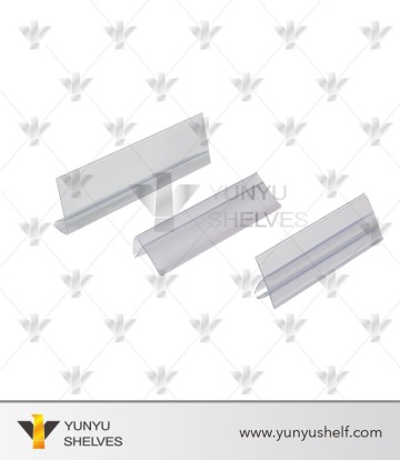 White transparent supermarket PVC shelving strip