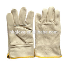 100% cowhide, leather driver gloves, protect safety gloves