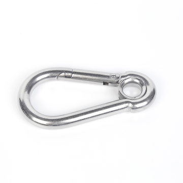 Carabiner spring hook with eyelet