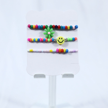 Flower Pendant wooden beaded bracelet