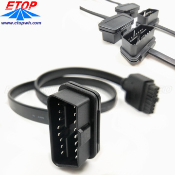 Custom Mold Right Angle OBD2 Flat Cable