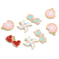 Kawaii coeur lunettes moulin à vent jouet beignet forme collier ou boucle d&#39;oreille accessoires décor à la maison pièces