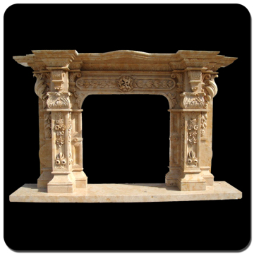 europe style beige natural stone the marble fireplace