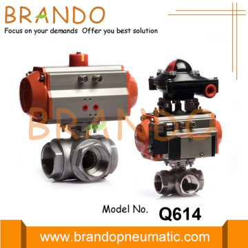 3 Way Pneumatic Ball Valve ανοξείδωτο ατσάλι 304