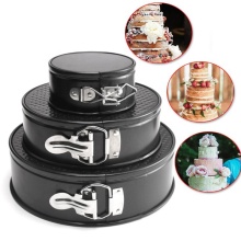 Non-Stick 3PC Cake Baking Carbon Steel Springform Pan Set