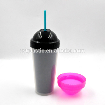 Double wall plastic coffee cups with lids,double wall personalized plastic cups