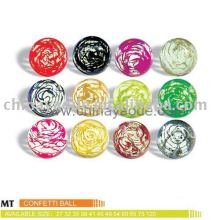 Confetti bouncing ball