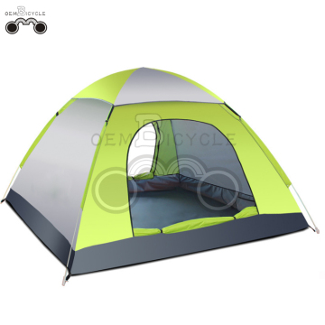 double door green camping tent for 3-4 person