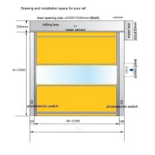 Pintu PVC Pintu Berkelajuan Dalaman Automatik Dalaman