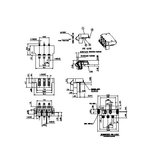 ABT14-03LCXD 2.5mm Pitch 3P Battery connector