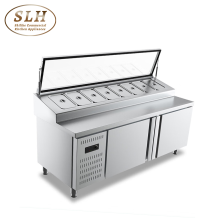Commercial Dual-Temperature Stainless Steel Pizza Refrigerator & Freezer Worktop Cooler