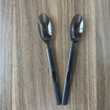 black disposable plastic fork and spoon cutlery