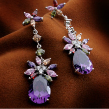 Latest Design Zircon Austrian Crystals Earrings Imitation Jewelry